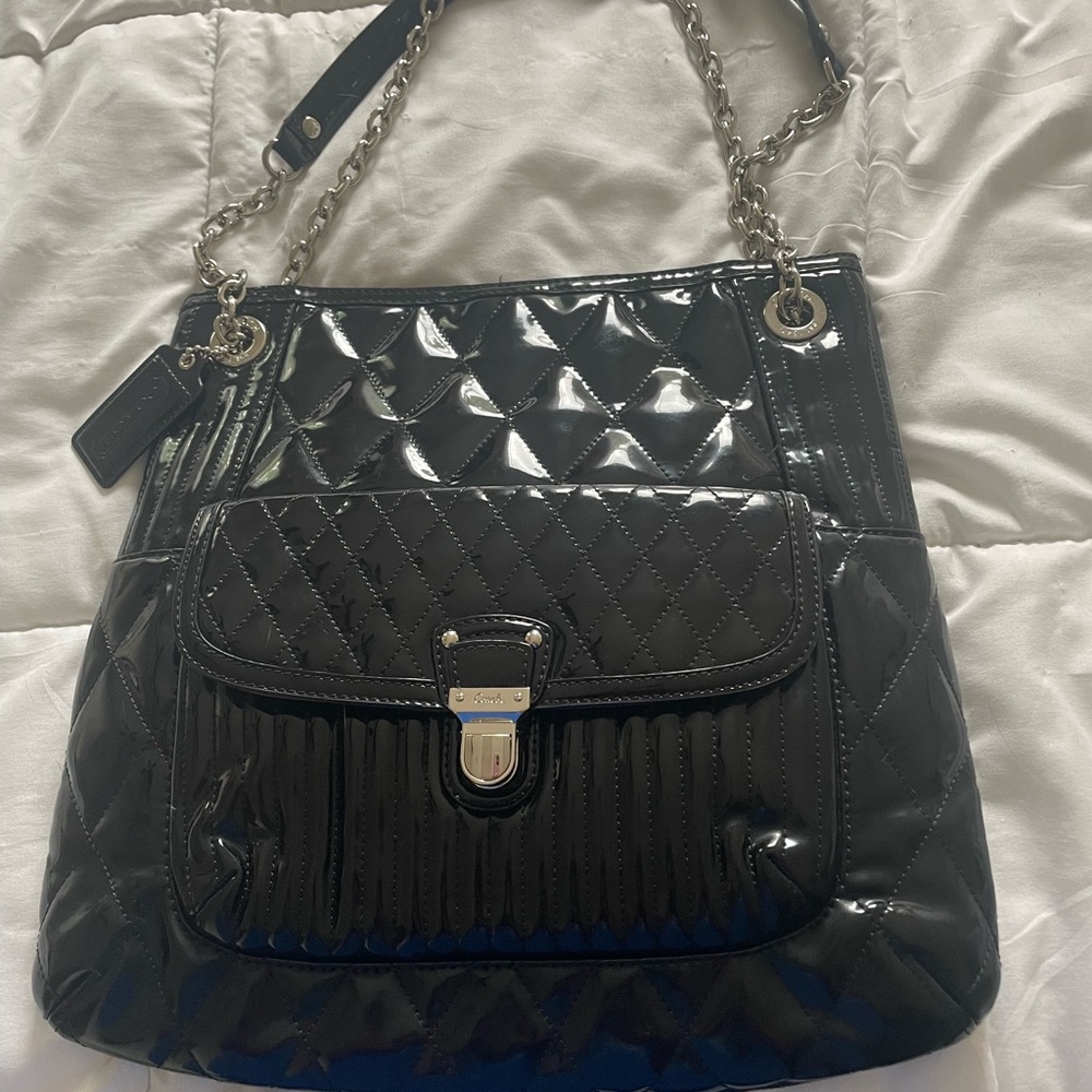 Coach Black Quilted Shoulder Bag